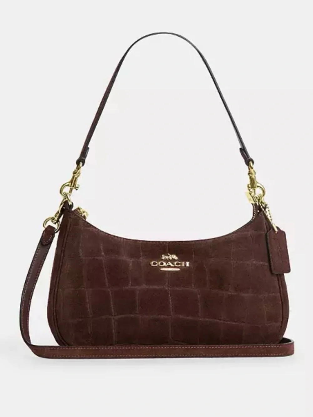 Coach soft Teri Shoulder Bag suede Crossbody handbag purse NWT